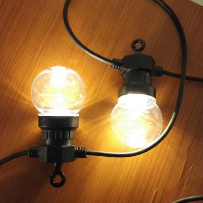 China Festive lighting High Quality Waterproof IP44 Black Rubber Cable 24V CE Approved G50 LED Festoon String Lights for sale