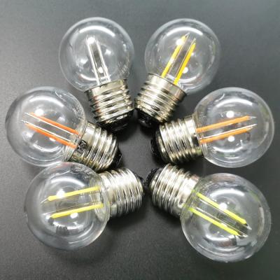 China Modern IP44 high quality E27 B22 base 2 watt clear PC cover LED filament light bulb for decoration for sale