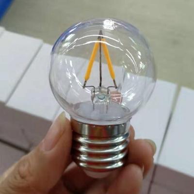 China Garden Festoon Light Bulb Glass Plastic LED Filament Bulbs G45 S14 for sale