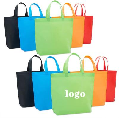 China Custom Printed Eco-friendly Reusable Reusable Handheld Nonwoven Shopping Bag Grocery Supermarket Travel Picnic Eco-Friendly Logo for sale