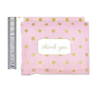 China shoes & Hot Cute Pink Polka Dot Mailing Packaging Mailing Clothing Envelope Mailing Plastic Self Seal Customized Bags for sale