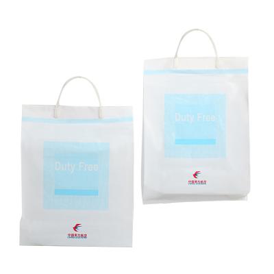 China Recyclable PE Clothing Bag Handle Handbag Customized Printed Plastic Shopping Bag for sale