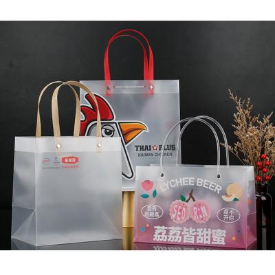 China Factory Disposable Custom Printing Logo Hot Stamping Transparent Handheld Shopping Gifts Packaging PP Plastic Bags for sale