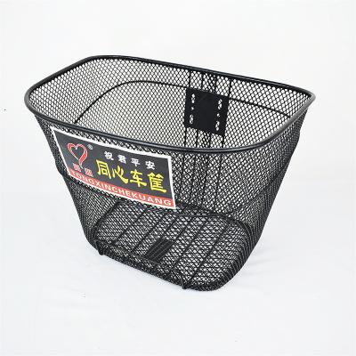 China Factory Bike Accessories Bike Basket Stell Bike Basket Stainless Steel Black Steel Front Basket Metal Wire Basket for sale