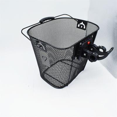 China Custom Steel Electric Bike Basket Quick Release Basket Stell Factory Bike Front Bicycle Basket Accessories for sale