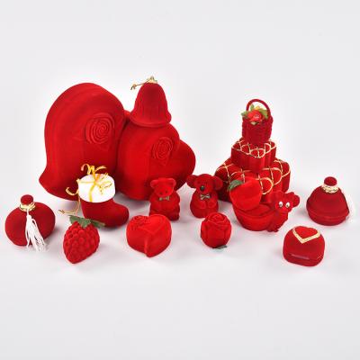 China Custom Flower Bear Small Flower Bear Jewelry Display Zebopak Logo Jewelry Ring Packaging Red Rose Box Heart Shaped Red Rose Wedding Christmas for sale