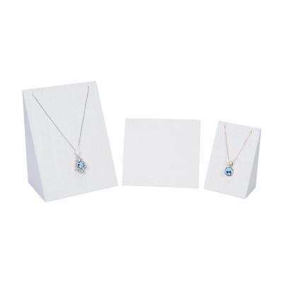 China White Leather Pendant Necklace Holder Wholesale Three Organizers Jewelry Packaging Display Stand Tray for sale