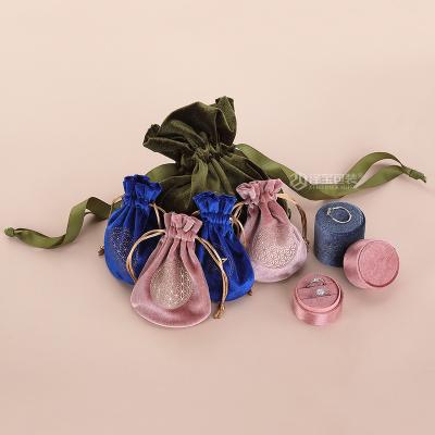 China High End Flannel Bag Logo Print Drawstring Packaging Jewelry Display Personalized Jewelry Packaging Bag Velvet Custom Jewelry Bag For Jewelry for sale