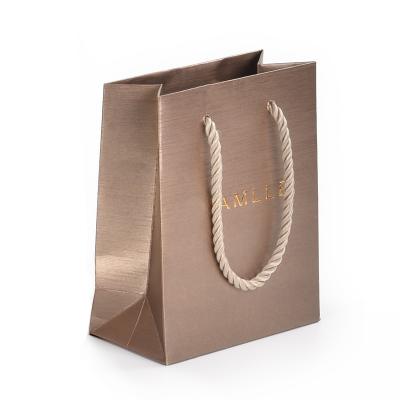 China Recyclable Custom Logo Handle Rope Gift Blank Jewelry Paper Bags For Jewelry for sale