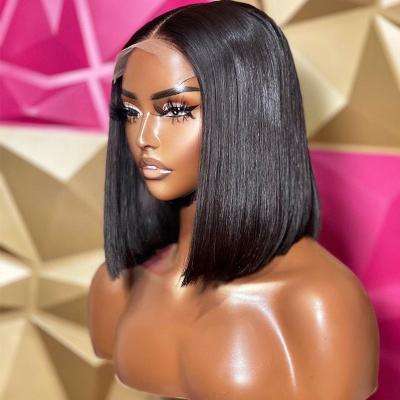 China Full Lace Wig Straight Bob Brazilian Virgin Hair 360 Lace Front Wigs Pixie Cut Custom Lace Front Wigs Vendor For Black Women for sale