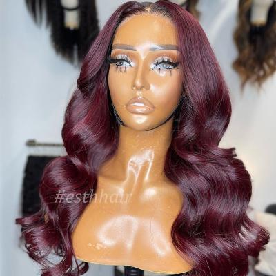 China Full Body Wave Lace Front Human Hair HD Wig Full Lace Frontal Natural Ginger Wigs For Black Women Single Knot Hd Lace Front Wig Brazilian for sale