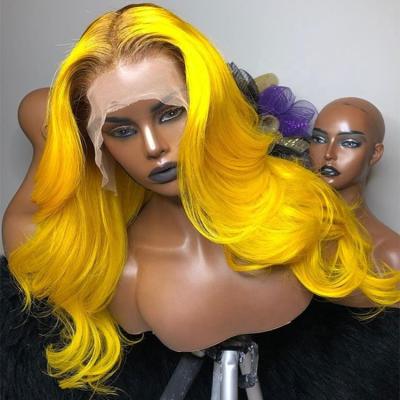 China Wholesale Peruvian Yellow Lace Front Wigs Silky Straight Human Hair Wigs HD 13x6 Ombre Color Ombre Color Wigs Hair Wave Frontal Wig With Baby Hair for sale