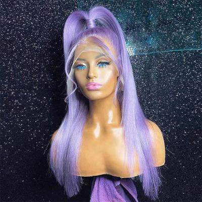 China Wholesale Straight Purple Color Wigs Human Hair Lace Front Brazilian Virgin Hair Transparent Lace Front Glueless Full Lace Wig for sale