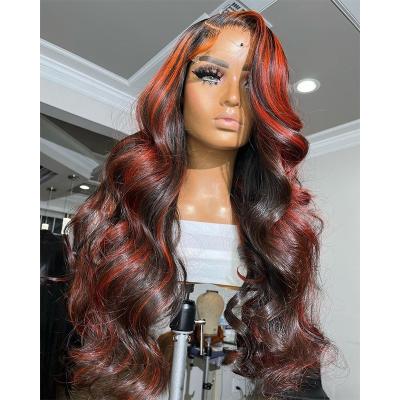 China Peruvian Silky Straight Body Wave Hair Extensions Wigs With Highlights 180%Density Lace Frontal Wig 360 Lace Front Human Hair Weaves And Wigs for sale