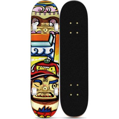 China Youth Double Rocker Sandpaper Double Tilt Skateboard Maple Board Sticker for sale