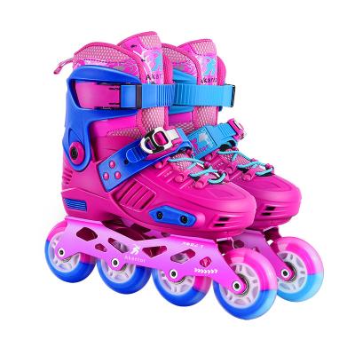 China Kid Skate Roller Skate PU Integrated Wheels With Outdoor Street Flashing Shoe Customized Logo For Kids Aluminum Alloy Brackets AL-S002 for sale