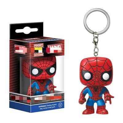 China Cartoon Toy Hot Selling Fun ko pop vel superhero Spider Man Characters Action Model Cute Cartoon Toys Figure Key Chain for sale