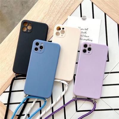 China Original Shockproof Strap Cord Chain Phone Case For iPhone 13 12 Pro 11Pro Max XS X Max XR X 7 8 Plus SE 20 Carry Necklace Lanyard Cover for sale