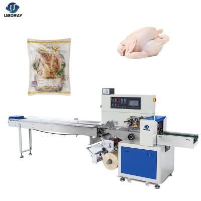 China Full Automatic Horizontal Frozen Food Chicken Packing Fresh Meat Whole Chicken Pillow Packing Machine for sale