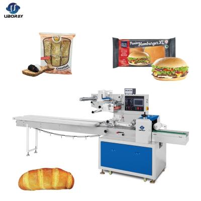 China Automatic Food Burger Breakfast Bread Flowpack Packing Machine for sale