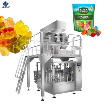 China Automatic mini doypack pouch premade bag gummy candy bear packaging food zipper packing machine for sale