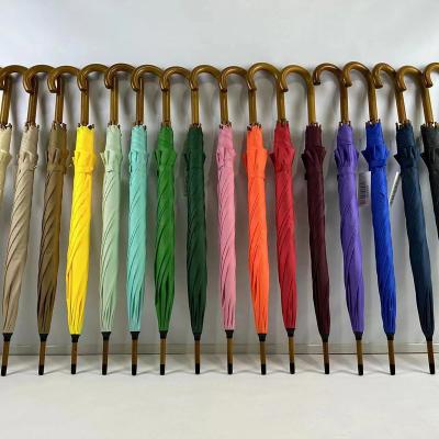 China Promotion American Chinese Modern Wood Handle Gift Stick Style Stick Umbrella Straight Auto Open for sale