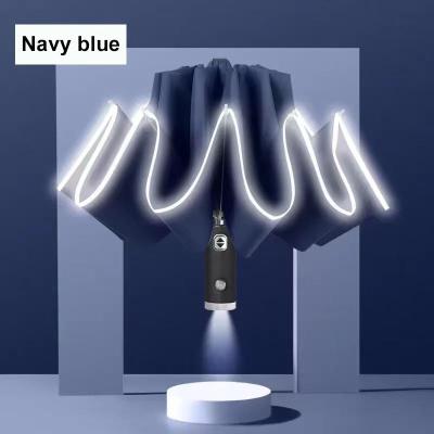 China Country Real Star 10 Ribbed Frame Double Ribs Sturdy Umbrella With LED Lighting Light Creative Umbrella for sale