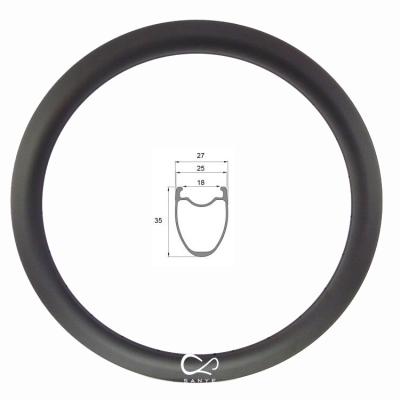 China Mountain Bikes 700C Carbon Rim With 35mm Depth For Road Bike SY700-35-27C for sale