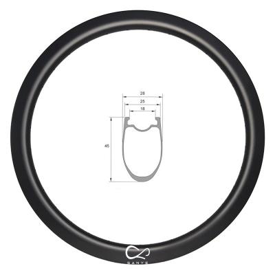 China Mountain Bikes 700C Carbon Rim With 45mm Depth For Road Bike SY700-45-28C for sale