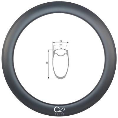 China Mountain Bikes 700C Carbon Rim With 50mm Depth For Road Bike SY700-50-28C for sale