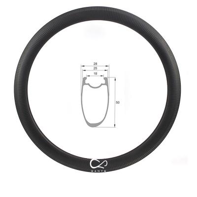 China Mountain Bikes 700C Carbon Rim With 50mm Depth For Folding Bike SY700-50asymmetrc-28C for sale