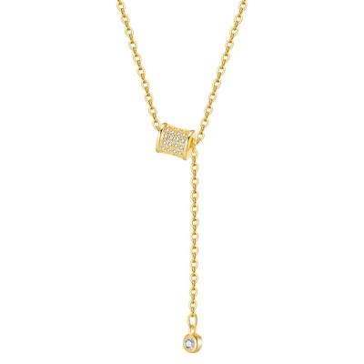 China TRENDY Copper Zircon Chain INS Fashion Delicacy Choker Gold Plated Pendant Necklace For Women/Girls for sale