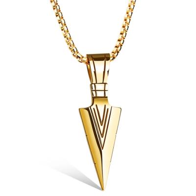 China FASHIONABLE hot sale personality style vintage titanium steel spear pendant necklace for men for sale