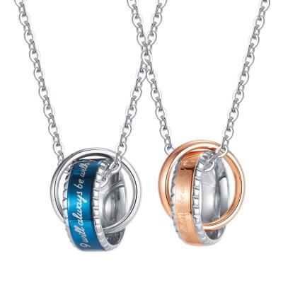 China Fashion High Quality Romantic Rings 316L Stainless Steel Couples Pendent Necklaces for sale