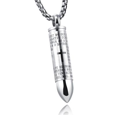 China FASHIONABLE High Quality Bullet Bottle Shape Stainless Steel Jewelry Design Fashion Pendant Necklace for sale