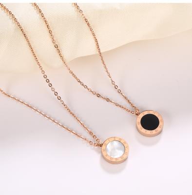 China Fashion Classic Double Side INS Gemstone Rose Gold Plated Gemstone Charm Pendant Two Way Wear Necklace For Girls/Women for sale