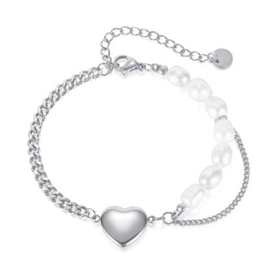 China Factory Made Tasty Fashion Jewelry Stainless Steel Heart Bead Tasty Bracelet For Women/Girls for sale