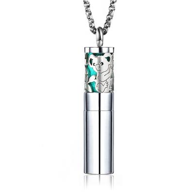 China Fashion Factory Price Aromatherapy Stainless Steel Essential Oil Diffuser Pendant Necklace for sale