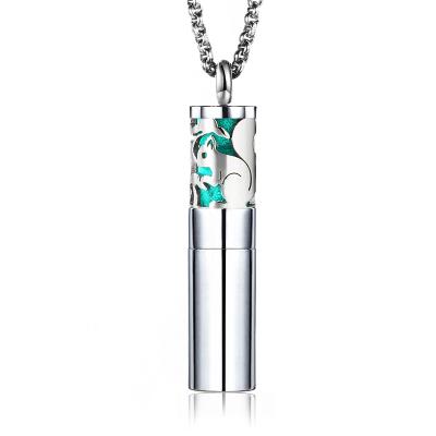 China Fashion Manufacturer Supplier Pendants Bottle Stainless Steel Aromatherapy Essential Oil Diffuser Necklace for sale