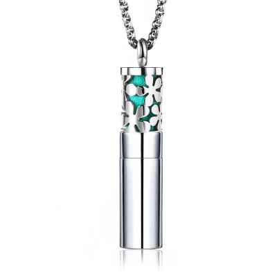 China Fashion Cheap Price Luxury Titanium Plated Stainless Steel Essential Oil Diffuser Necklace for sale