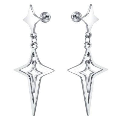 China FASHIONABLE New Design Style Personality Star Sshape Stainless Steel Punk Stud Earrings For Men/Women for sale