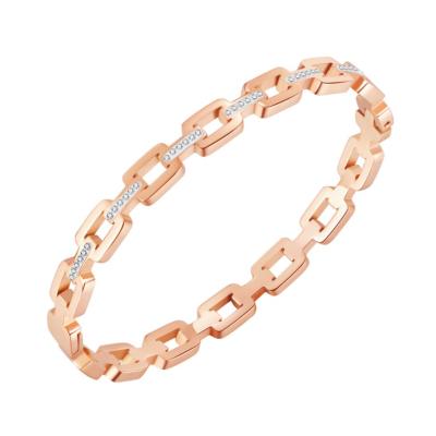 China TRENDY Fashion Jewelry High Quality Gold Plated Stainless Steel Zircon Bracelets For Women for sale