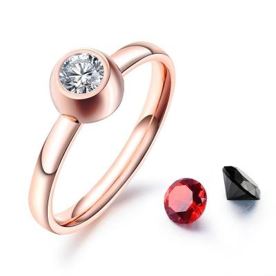 China Other 2021 High Quality Romantic Fashion Zircon Women Jewelry 18k Rose Gold Plated Ring for sale