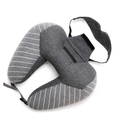 China Anti-Apnea Microbeads Filling Eye Mask Neck Pillow Airplane Cushion Travel Soft U Shaped Sleep Customized Pillow for sale