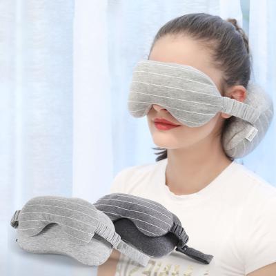 China Hot Sale Anti-Apnea Funny Shape Adjustable Neck Support Mic Bead Stuffing Travel Napping Pillow With Eye Mask for sale