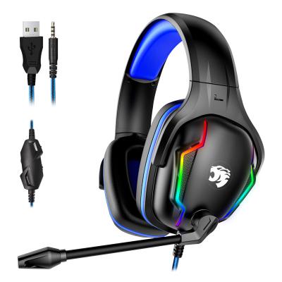 China New Fashion Headband Wired Gaming Headset RGB LED Light Stereo Headset with Microphone for Gamer for PC, PS2, LAPTOP for sale