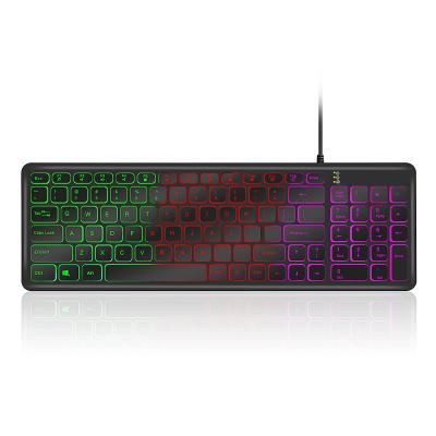 China Anti-ghosting 96 Keys Wired USB Chocolate Keyboard Rainbow LED Backlit PC Laptop Keyboard for Home and Office for sale