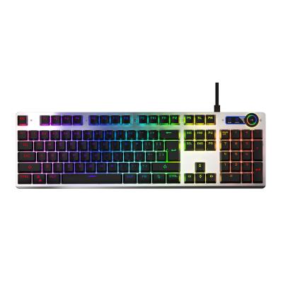 China Fantastic RGB Lighting RGB Membrane Gaming Keyboard 19 Anti-Ghosting Keys With Button Design Aluminum Panel for sale