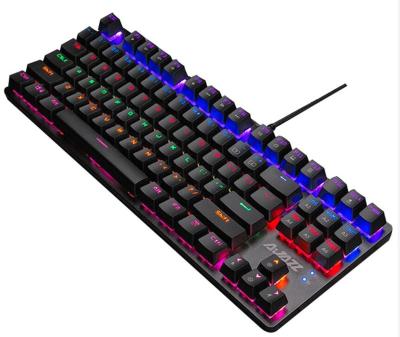 China Plug And Play 87 Key Gaming Mechanical Keyboard Full Color Anti-Ghost Metal Light Weight Panel For PC,Laptop for sale