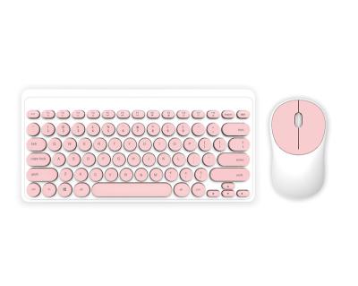 China For Home Office Retro Chocolate Combos Wireless Keyboard Mouse Keyboard Kit 2.4g Energy Saving Round Wireless Keyboard Mouse for sale